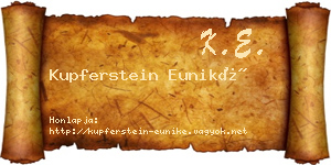 Kupferstein Euniké névjegykártya